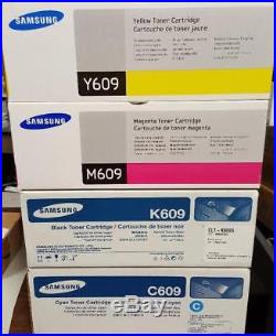 Set of 4 New Factory Sealed Samsung C609 M609 K609 Y609 Toner Cartridges