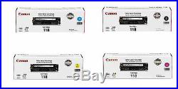 Set of 4 New Genuine Factory Sealed Canon 118 Toner Cartridges All Clrs KCMY