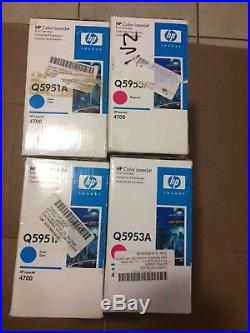 Set of 4 New Genuine HP 2 Q5951A 2 Q5953A Toner Cartridges 643A Cyan Magenta
