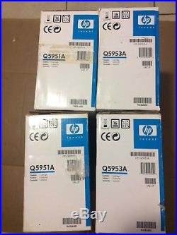 Set of 4 New Genuine HP 2 Q5951A 2 Q5953A Toner Cartridges 643A Cyan Magenta