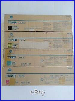 Set of 4 New Genuine Sealed Konica Minolta TN711K TN711M TN711Y TN711C Toners