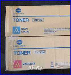 Set of 4 New Genuine Sealed Konica Minolta TN713K TN713M TN713Y TN713C Toners