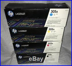 Set of 4 Sealed New Genuine HP CE410A CE411A CE412A CE413A Cartridges 305A