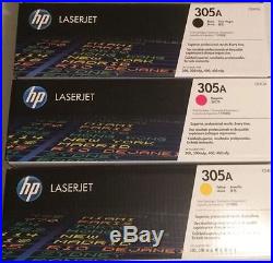 Set of 6 Factory Sealed New Genuine HP CE410A CE412A CE413A Cartridges 305A