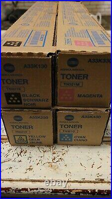 Set of OEM printer toner cartridges For Konica Minolta TN 321 C, Y, M, K