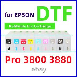 T580 580 Empty Refillable Ink Cartridge kit for stylus pro 3800 3880 Printer DTF