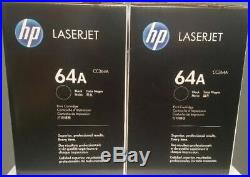 TWO (2) New Genuine SEALED BAG OPEN BOX HP 64A Laser Toner Cartridges CC364A