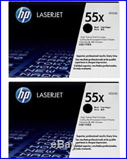 TWO MOSTLY New Genuine HP 55X Laser Toner Cartridges Printer Tested 50% & 70%